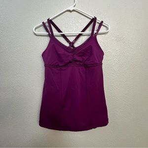 Lululemon Purple Double Strap Criss Cross Camisole Top